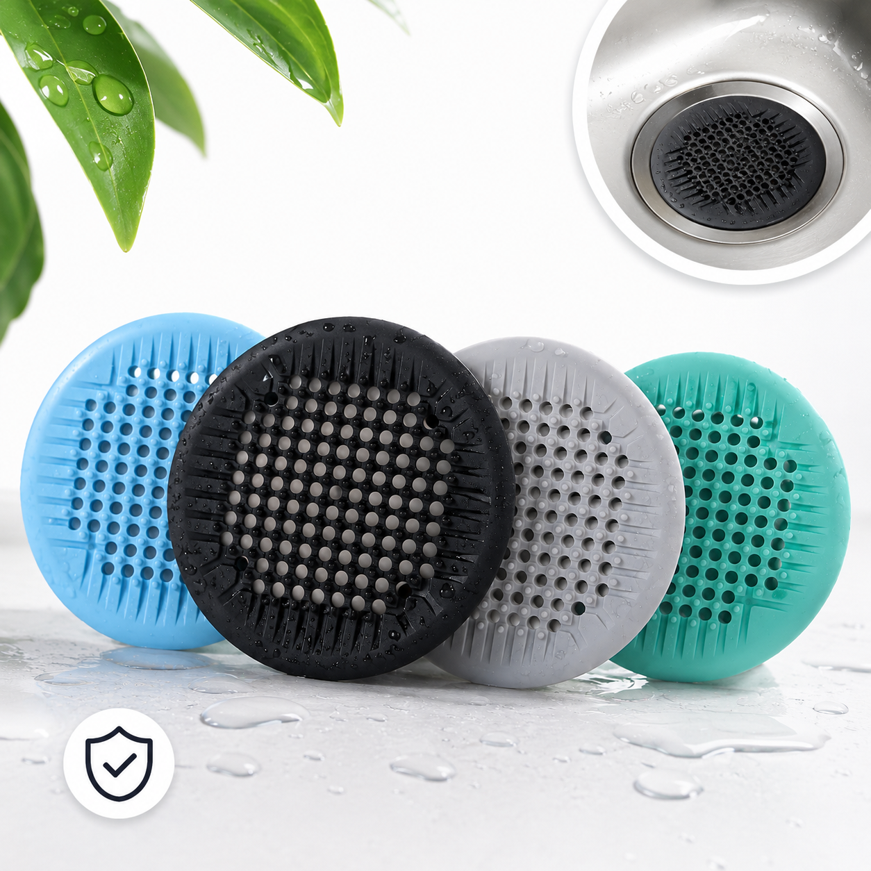 Silicone Drain Hair Catcher Shower Sink Strainer Filter