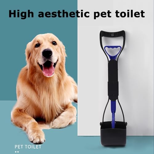 Portable Dog Poop Scoop Set with Waste Bag Dispenser and Waste Bag, 45 cm Foldable Long Handle Dog Waste Gripper, Pooper Scooter for Large, Small Dogs (Blue)|B0D8L7WMJP