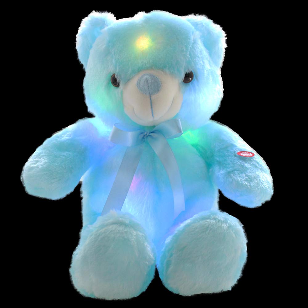 Light Up Teddy Bear Stuffed Animal 18" LED Glow Plush Toy with Night Light