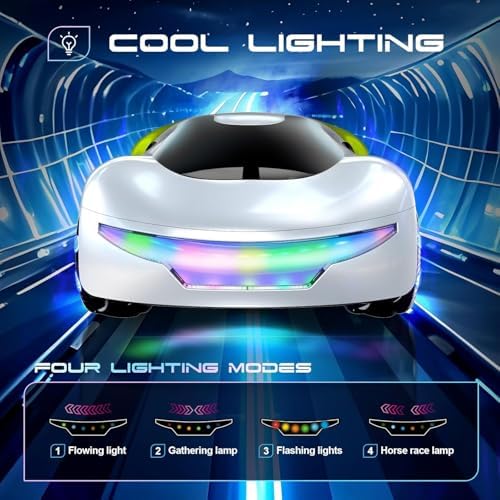 TOYS LAND Futuristic Remote Control Car Toy, Gesture Sensing RC Stunt Car with 360° Rotation, Mist Spray, LED Light & Sound, 2.4GHz Dual Control Drift RC Cars with Charging Dock for Kids Boys Girls 8+|B0GMYJY2D9