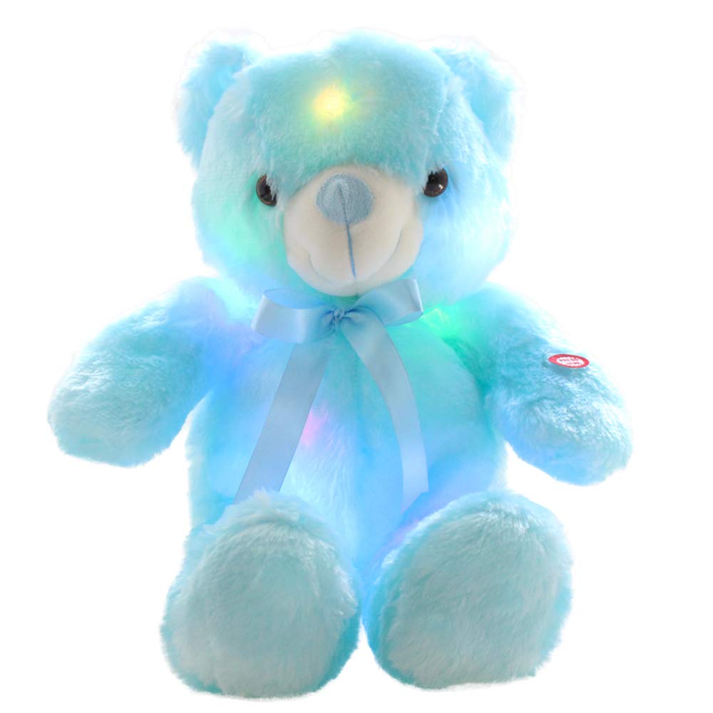 Light Up Teddy Bear Stuffed Animal 18" LED Glow Plush Toy with Night Light