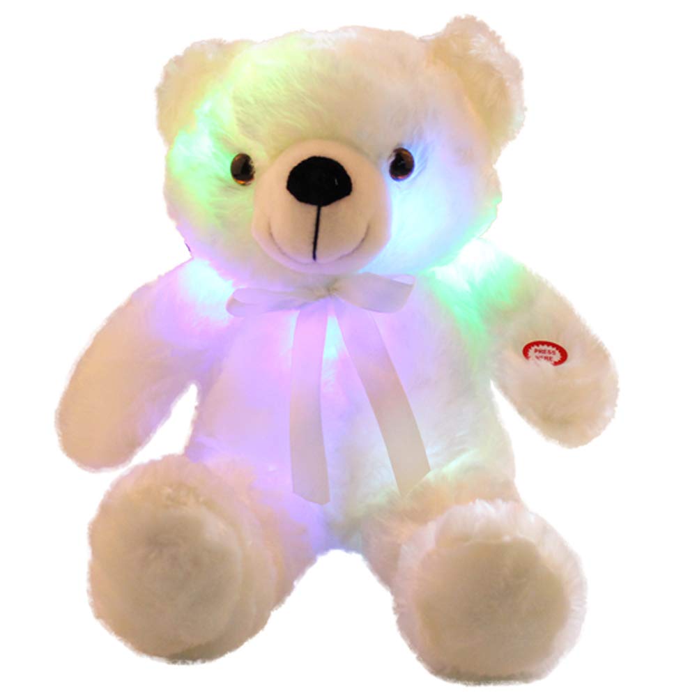 Light Up Teddy Bear Stuffed Animal 18" LED Glow Plush Toy with Night Light