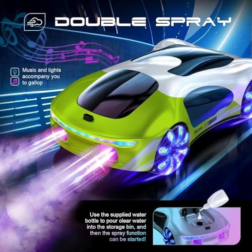 TOYS LAND Futuristic Remote Control Car Toy, Gesture Sensing RC Stunt Car with 360° Rotation, Mist Spray, LED Light & Sound, 2.4GHz Dual Control Drift RC Cars with Charging Dock for Kids Boys Girls 8+|B0GMYJY2D9