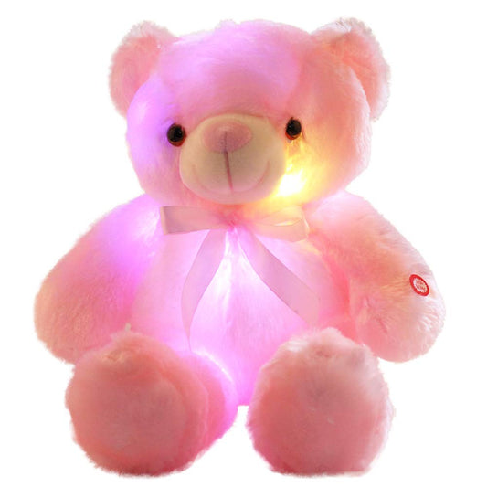 Light Up Teddy Bear Stuffed Animal 18" LED Glow Plush Toy with Night Light