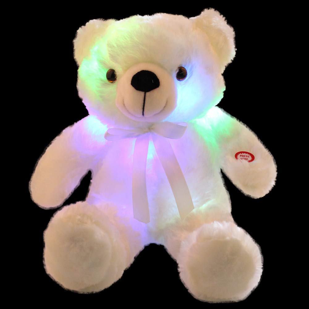 Light Up Teddy Bear Stuffed Animal 18" LED Glow Plush Toy with Night Light