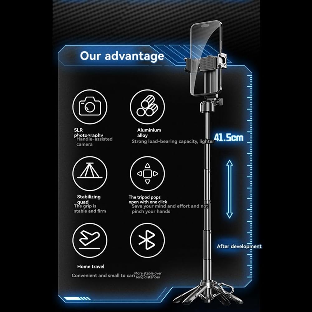 P15 Mini Extendable Selfie Stick Tripod with Detachable Remote