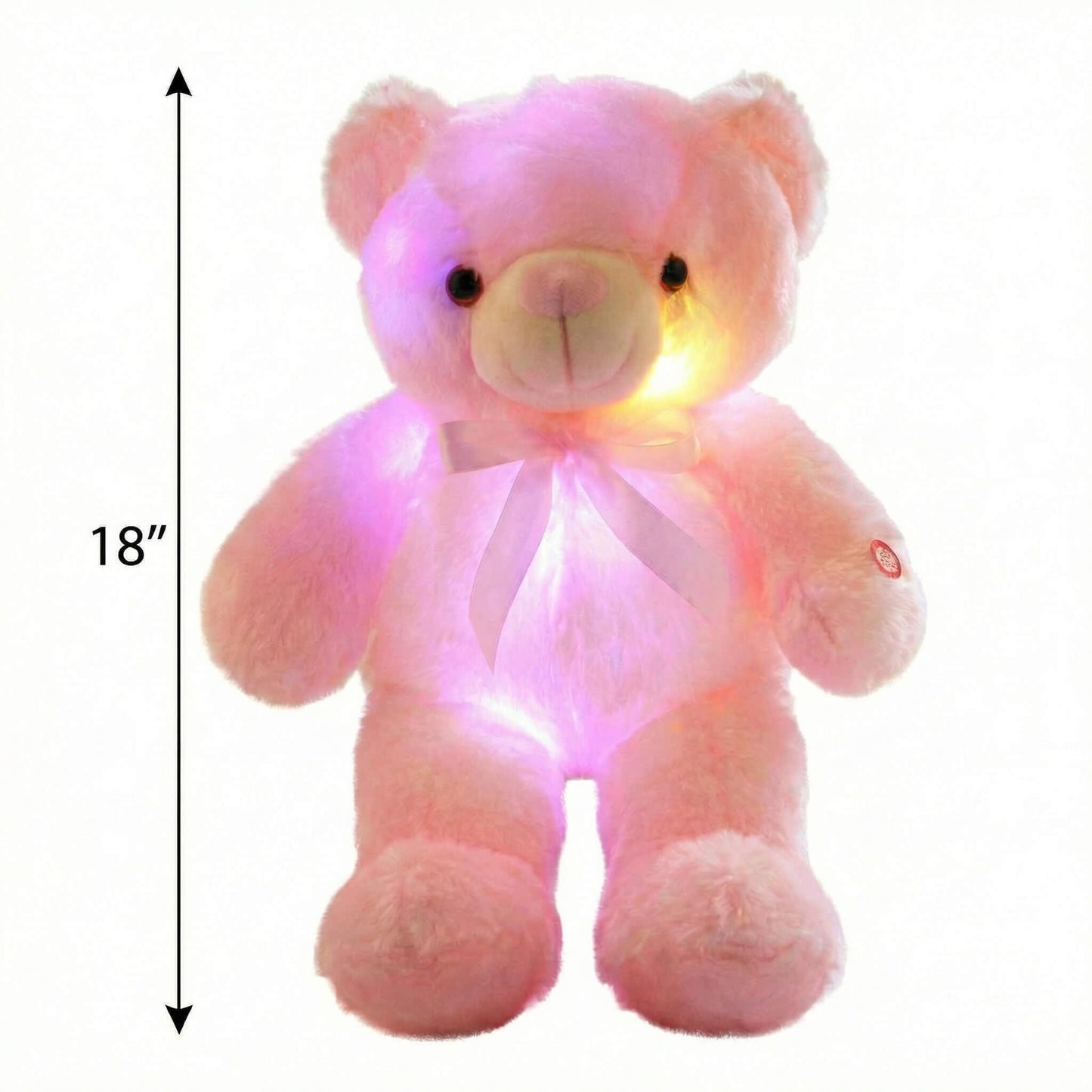 Light Up Teddy Bear Stuffed Animal 18" LED Glow Plush Toy with Night Light