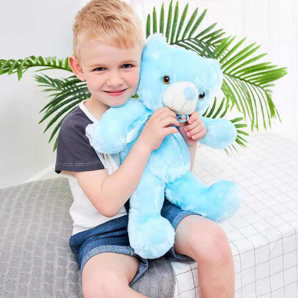 Light Up Teddy Bear Stuffed Animal 18" LED Glow Plush Toy with Night Light