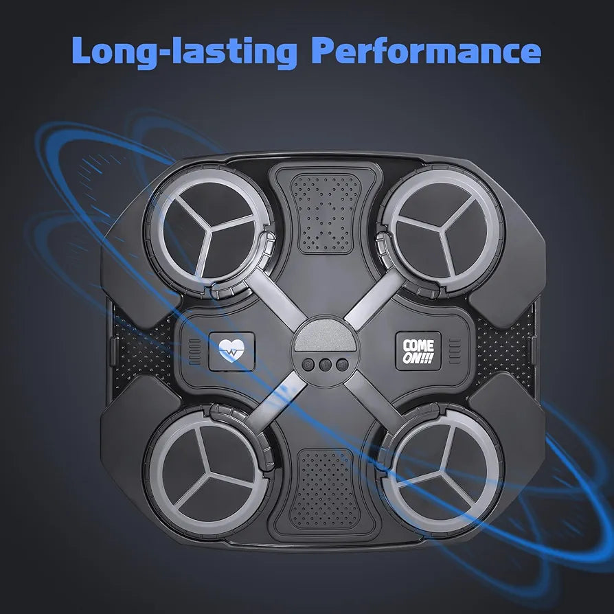 Smart Music Boxing Machine - Bluetooth Wall Mounted Punching Equipment, 3 Speed Levels, Sync LED Lights, USB Charging, Kid-Safe ABS with Boxing Gloves Gift
