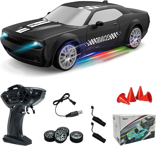 1:20 RC Drift Car, 2.4GHz High Speed 20KM/H Racing Car Vehicle, 4WD Drifting Tires Racing Sport Toy Cars with LED Lights, Electric Toy Car Vehicle Gifts for Teens Teens