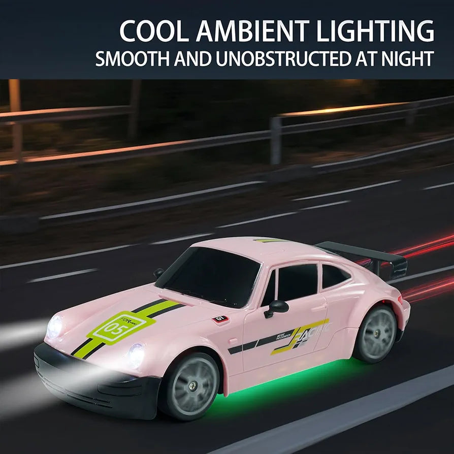 1:20 RC Drift Car, 2.4GHz High Speed 20KM/H Racing Car Vehicle, 4WD Drifting Tires Racing Sport Toy Cars with LED Lights, Electric Toy Car Vehicle Gifts for Teens Teens