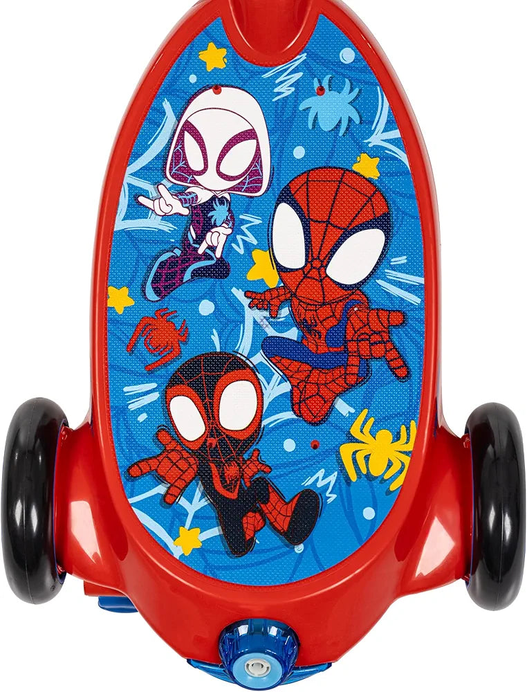Huffy Spiderman Age 3+ and His Amazing Friends Electric Bubble Scooter for Kids 3+, Removable Seat, 2mph Safe Speed, Indoor Use, red