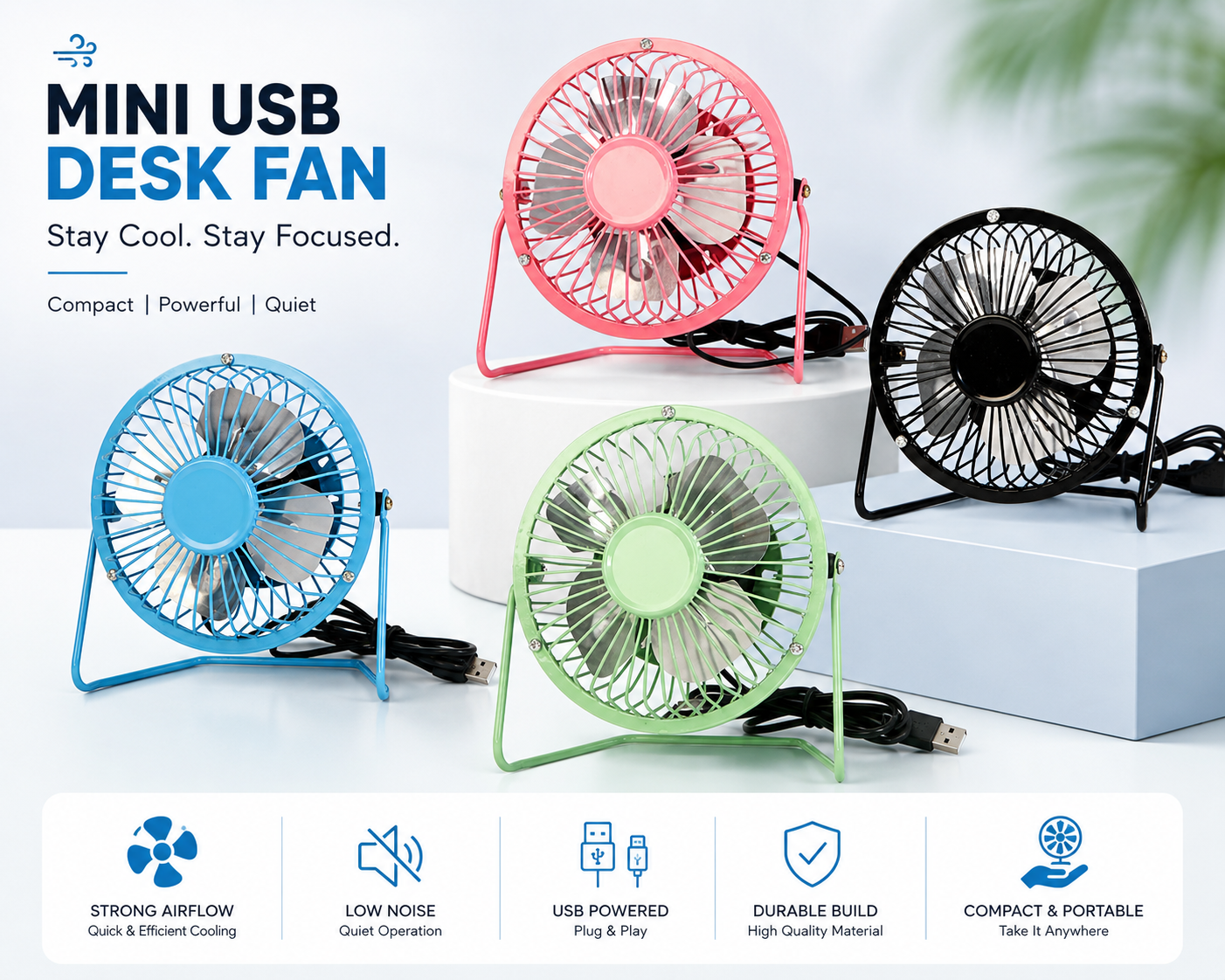 Mini USB Desk Portable Fan