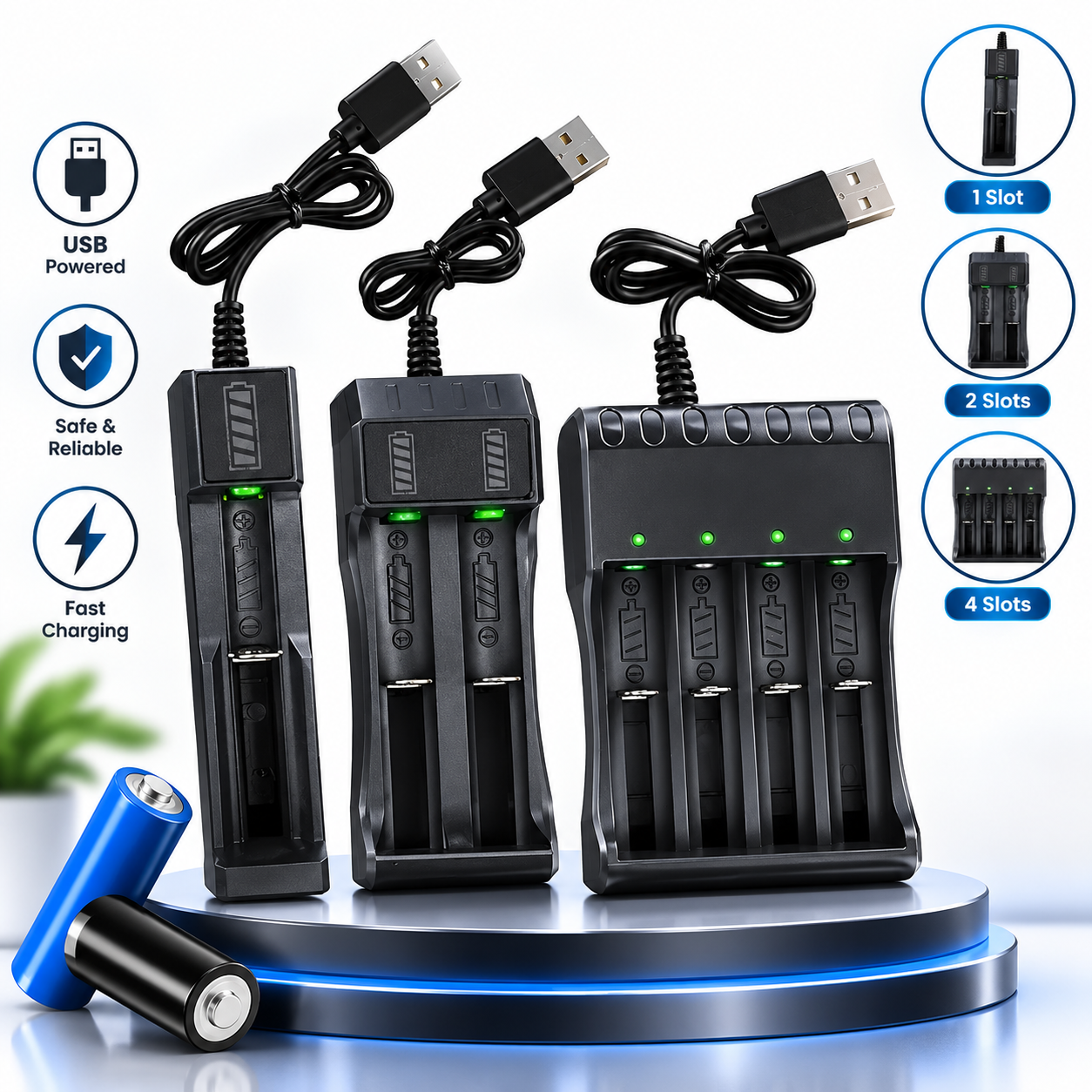 Lithium Battery Charger USB Smart Charger